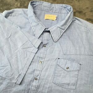 Vintage The Western by Charles Alexander‎ Blue Short Sleeve Western Shirt 5X